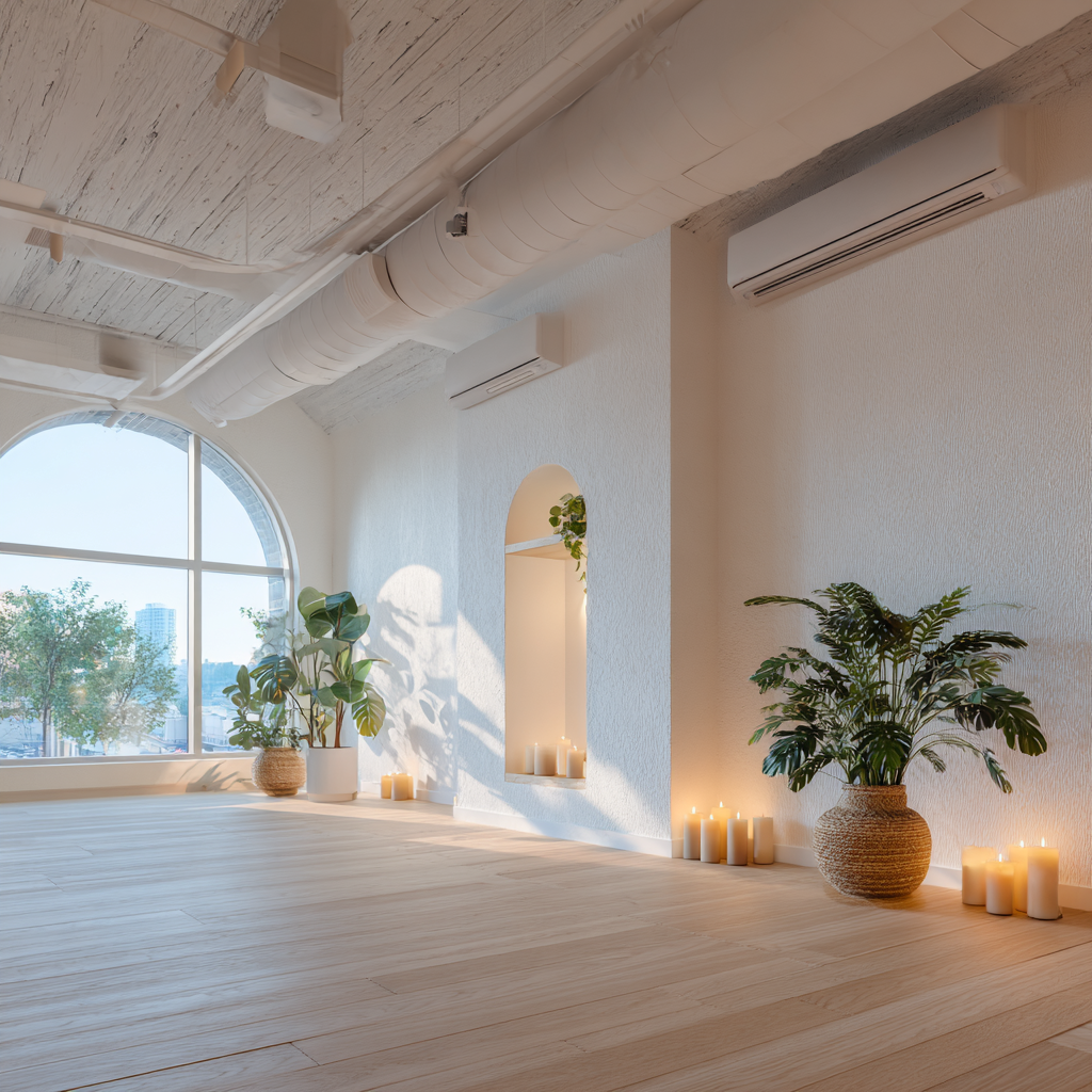 Jóga stúdió belső tere